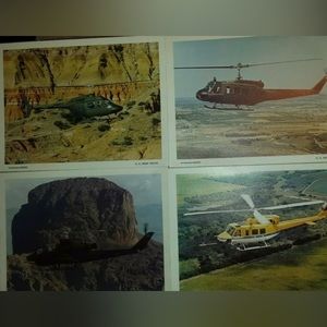 Vintage (4) 8x10 Prints Helicopters Army UH-1H | AH-1S | OH-53C | Beil Textron
